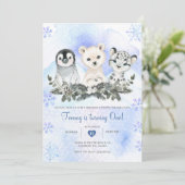 ウィンター ブルー アークティック マウンテン ワンランド バースデー 招待状 (スタンド正面)