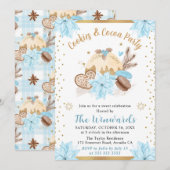 ウィンター・ブルー・クッキー＆ココア・パーティ 招待状 (正面/裏面)