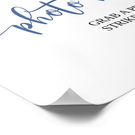 ウィンター ブルー シノワズリー ブライダル シャワー フォト ブース ポスター (角)