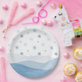 ウィンター ブルー スノーフレーク ペーパー プレート (パーティー)