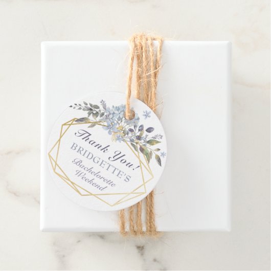 ウィンター ブルー フラワーの花嫁パーティー お礼 フェイバータグ (インサイチュ)