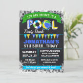 ウィンター·ブルー·プールの誕生日パーティー·バーシュ 招待状 (スタンド正面)