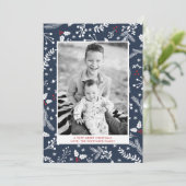 ウィンター ブルー ベリー クリスマス ホリデー フラット カード (スタンド正面)