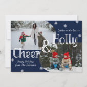 ウィンター ブルー ホリー & チア 2 ファミリー フォト クリスマス (正面)