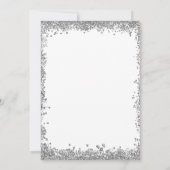 ウィンター ブルー リース ホリデー クリスマス パーティー シルバー 招待状 (裏面)