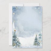 ウィンター ブルー 雪の結晶 シリ― ゴース 3歳 誕生日 招待状 (裏面)