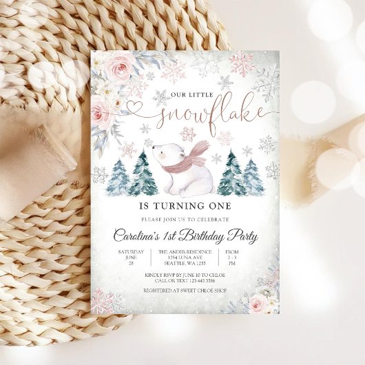 ウィンター・ベア 1歳の誕生日招待状 招待状