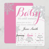 ウィンター ベイビー シャワー 招待状 (正面/裏面)