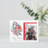 ウィンター ベリー クリスマス ホリデー フォト ポストカード (スタンド正面)