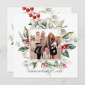 ウィンター ベリー ファミリー フォト 招待状 (正面/裏面)