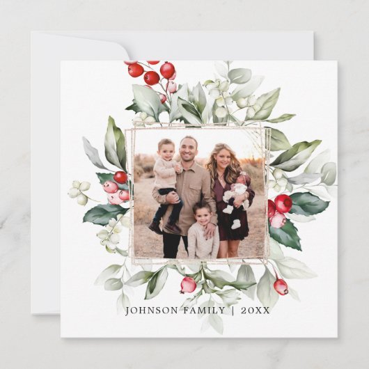 ウィンター ベリー ファミリー フォト 招待状 (正面)