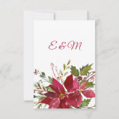 ウィンター ホリデー バーガンディ ポインセチア セーブ・ザ・デート (裏面)