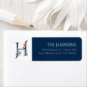 ウィンター ホリデー | レター H モノグラム アドレス ラベル (インサイチュ)