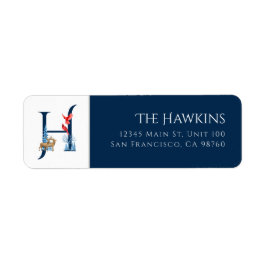 ウィンター ホリデー | レター H モノグラム アドレス ラベル