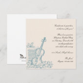 ウィンター・ホワイト・アンド・ブルー・ミュージック・クリスマス・パーティ 招待状 (正面/裏面)