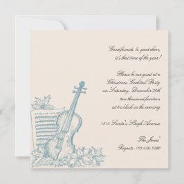 ウィンター・ホワイト・アンド・ブルー・ミュージック・クリスマス・パーティ 招待状