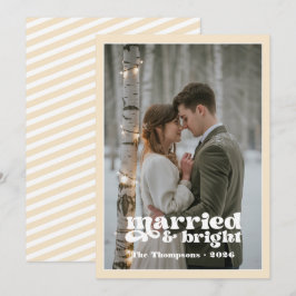 ウィンター・ホワイト＆シャンパン　新婚夫婦のクリスマス シーズンカード