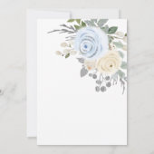 ウィンター・ホワイト・フラワール・スノーフレーク・ブライダルシャワー 招待状 (裏面)