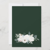 ウィンター・ホワイト・フローラルとグリーンのクリスマス・ウェディング 招待状 (裏面)