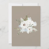 ウィンター ホワイト フローラルとゴールド リングの結婚式 招待状 (裏面)