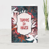 ウィンター ホワイト フローラル – どうもありがとう グリーティング カード (正面)