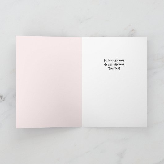 ウィンター ホワイト フローラル – どうもありがとう グリーティング カード (内部)