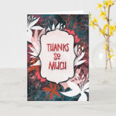 ウィンター ホワイト フローラル – どうもありがとう グリーティング カード (黄色い花)