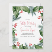 ウィンター・ボタニカルズ 50歳の誕生日パーティー招待状 招待状 (正面)