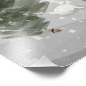 ウィンター ボーホー ウッドランド ベイビー シャワー ポスター サイン (角)