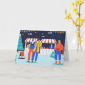 "ウィンター・マーケットのお祭り" カード (黄色い花)