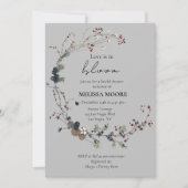 ウィンター ラスティック ボーホー 愛が咲く ブライダルシャワー 招待状 (正面)