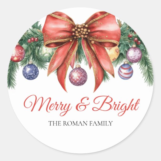 ウィンター リース 楽しいホリデー ラウンドシール (正面)