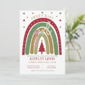 ウィンター・レインボー・クリスマス・ガール・ベイビーシャワー 招待状 (スタンド正面)