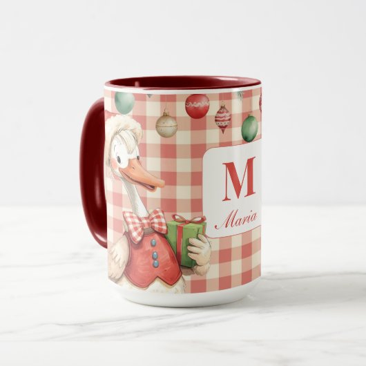 ウィンター・レッド・クリスマス・シリーガチョウ 1歳の誕生日 マグカップ (正面左)