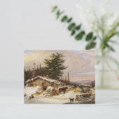 ウィンター・ログハウス・アート・ポストカード ポストカード (スタンド正面)