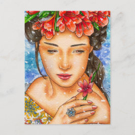 "ウィンター・ワンダーズ：カフィル・リリー" 冬のテーマのポストカード シーズンポストカード