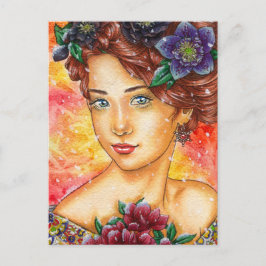 "ウィンター・ワンダーズ：ヘレボア" 冬のテーマのポストカード シーズンポストカード