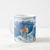 ウィンター・ワンダーズ - 幻想的な山の冒険 コーヒーマグカップ (正面左)
