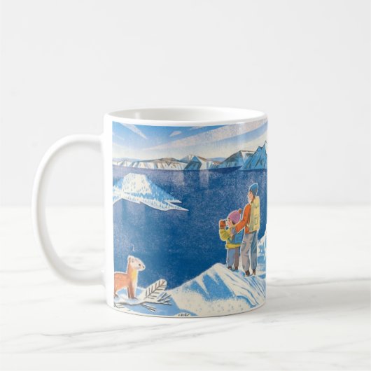 ウィンター・ワンダーズ - 幻想的な山の冒険 コーヒーマグカップ (左)