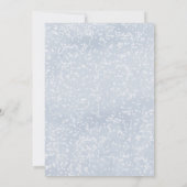 ウィンター・ワンダーランドのファーストバースデー 雪の結晶と森 招待状 (裏面)