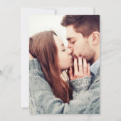 ウィンター・ワンダーランドの写真と雪のウェディング セーブザデート (裏面)