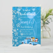 ウィンター・ワンダーランドの最初の誕生日招待状 招待状 (スタンド正面)