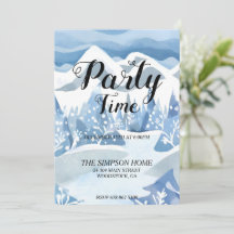 ウィンター・ワンダーランドの水彩招待状