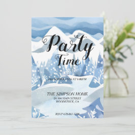 ウィンター・ワンダーランドの水彩招待状 招待状