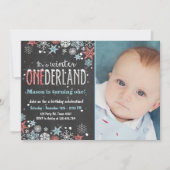 ウィンター·ワンダーランドの誕生日パーティー招待状ボーイ 招待状 (正面)
