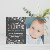 ウィンター·ワンダーランドの誕生日パーティー招待状ボーイ 招待状 (スタンド正面)
