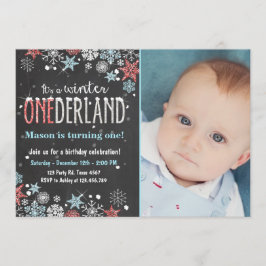ウィンター·ワンダーランドの誕生日パーティー招待状ボーイ 招待状