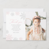 ウィンター・ワンダーランドの誕生日写真感謝カード 招待状 (正面)