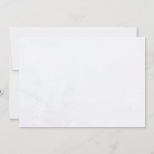 ウィンター・ワンダーランドの誕生日写真 ありがとうカード サンキューカード (裏面)