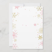 ウィンター ワンダーランドの誕生日招待状 ピンクゴールド 招待状 (裏面)